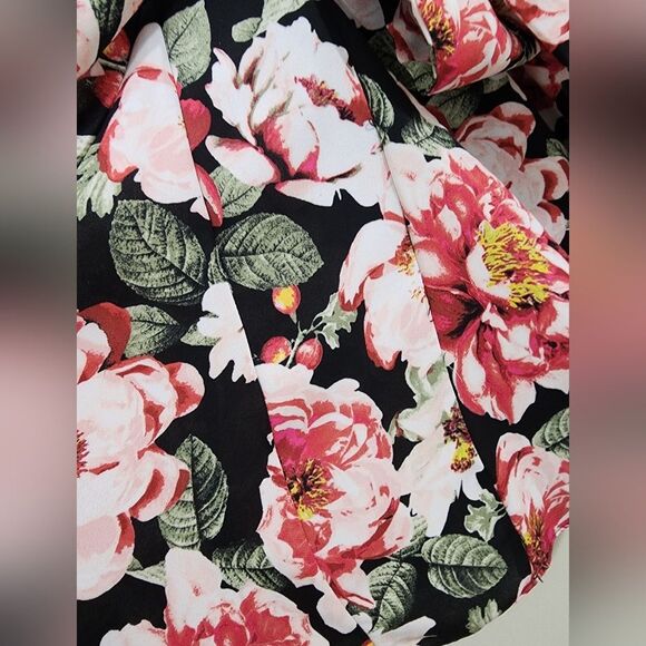 WHBM Floral godet pleat dress dark romantic feminine garden farie size XS - Picture 6 of 12